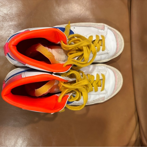 Nike Shoes - Nike High-Top Sneakers - White, Orange, and Yellow
